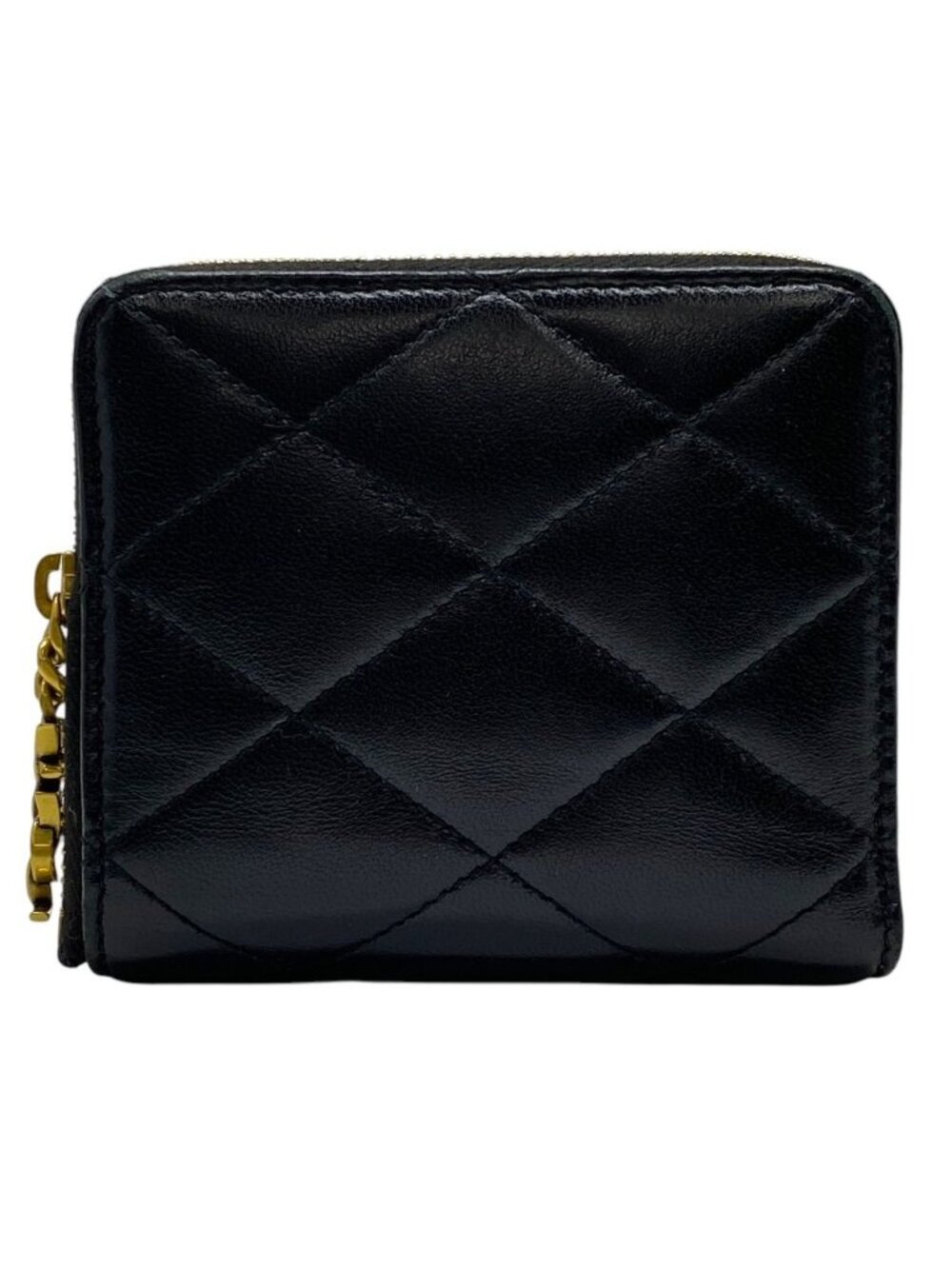 Saint Laurent Pegaso Twofold Wallet Folding YSL Logo Leather Black Compact - Picture 1 of 9